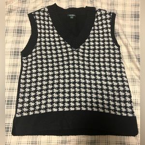 Black and White Sweater Vest